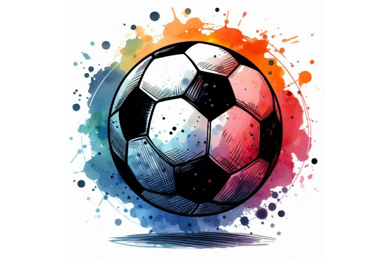 soccer-ball-football-watercolor-hand-drawn