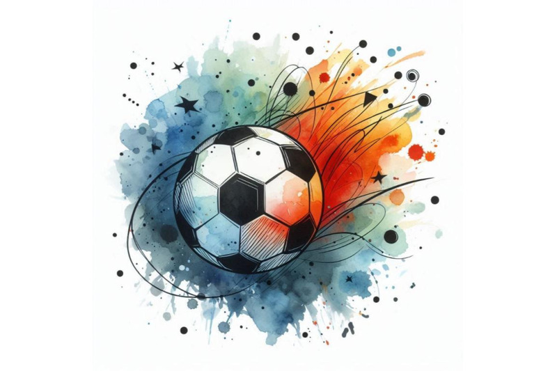 soccer-ball-football-watercolor-hand-drawn