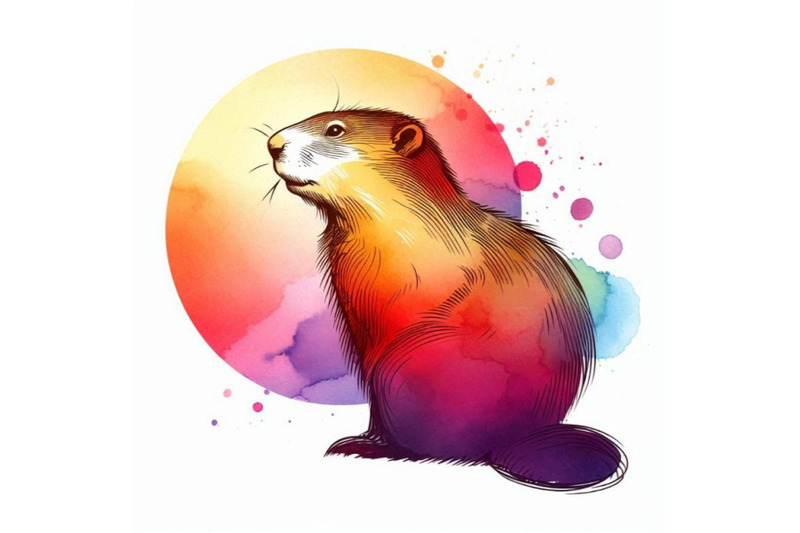 marmot-watercolor-groundhog-day