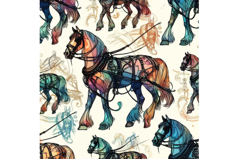 harness-horse-watercolor-pattern-equestri