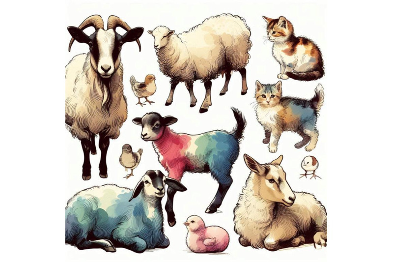 sheep-goat-kitten-calf-chick-watercolor-f