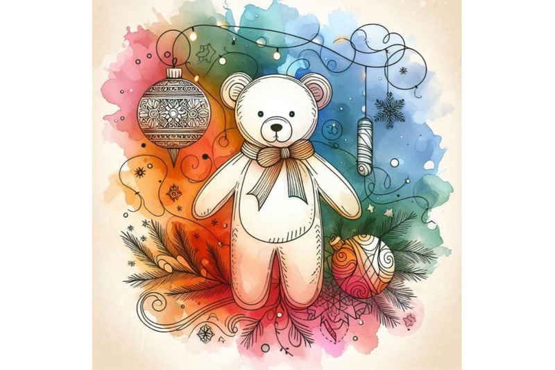 new-year-toy-bear-christmas-background