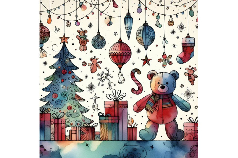 new-year-toy-bear-christmas-background