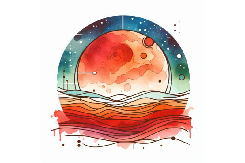 mars-mars-watercolor-background