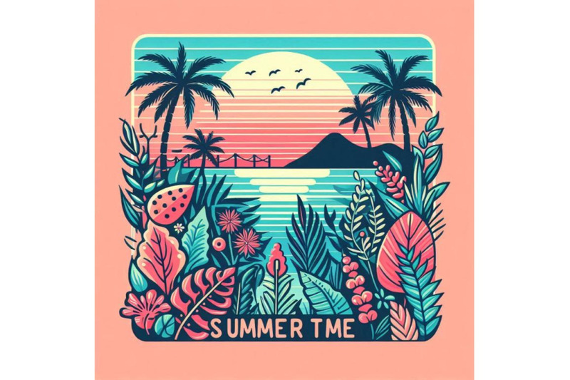 summer-time-tee-shirt-design-tropical-pla