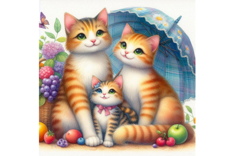 watercolor-cat-family-illustration