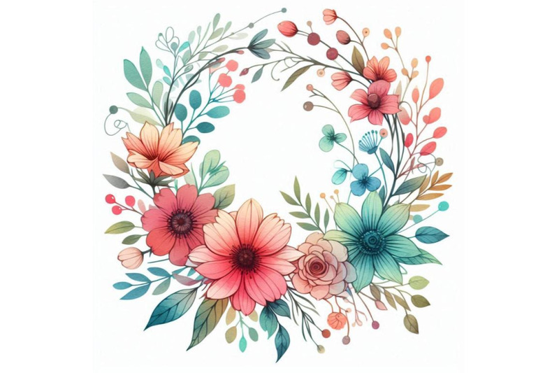 watercolor-flower-wreath