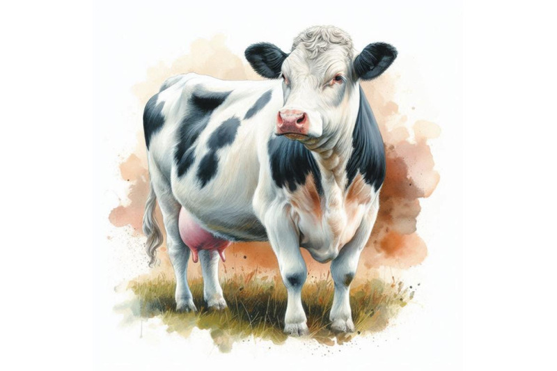 cow-cow-watercolor-illustration-milking-cow-breed-charol