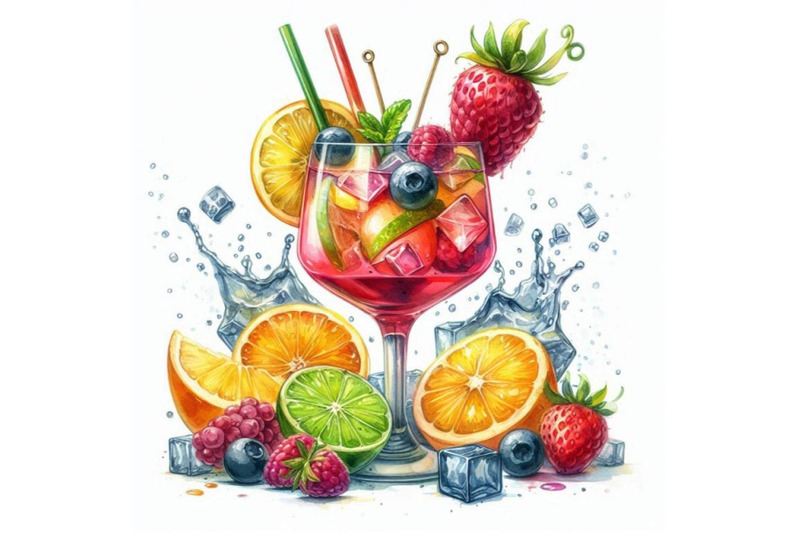 cocktail-fruit-ice-and-a-splash-hand-drawn-watercolor-illust