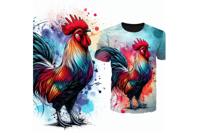 rooster-t-shirt-graphics-rooster-illustration