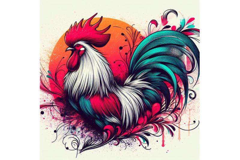 rooster-t-shirt-graphics-rooster-illustration