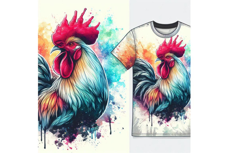 rooster-t-shirt-graphics-rooster-illustration