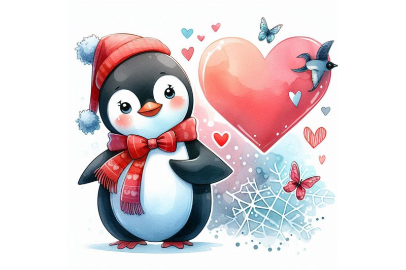 valentine-day-penguin-red-heart-watercolo