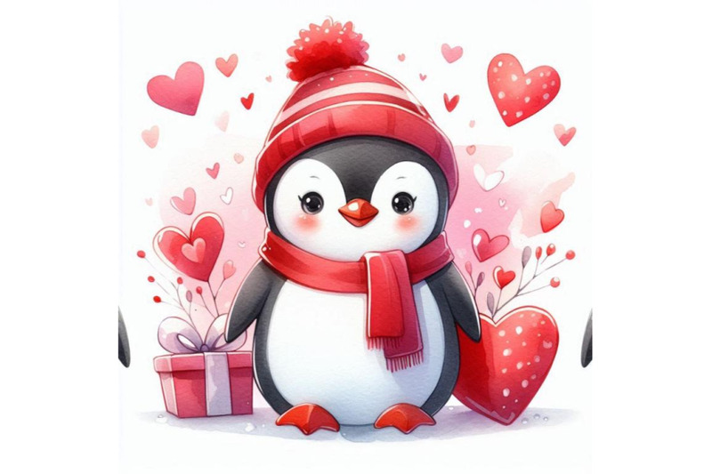 valentine-day-penguin-red-heart-watercolo