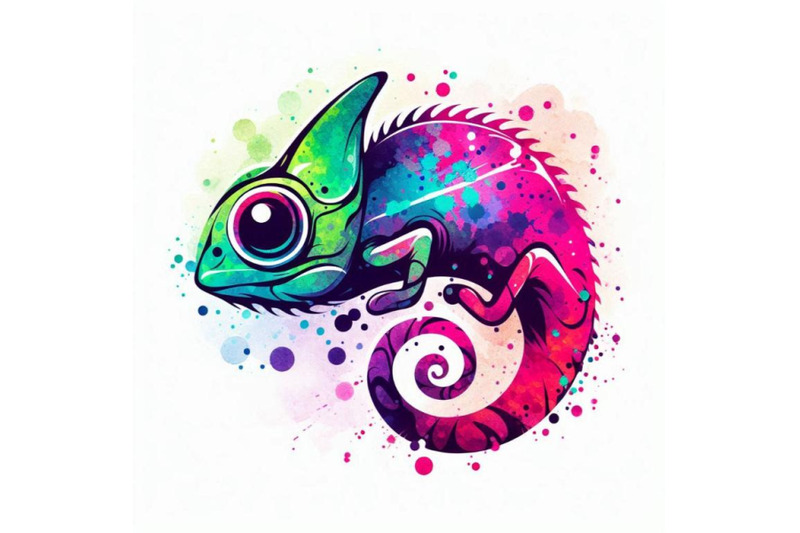 funny-chameleon-with-watercolor-splash-te