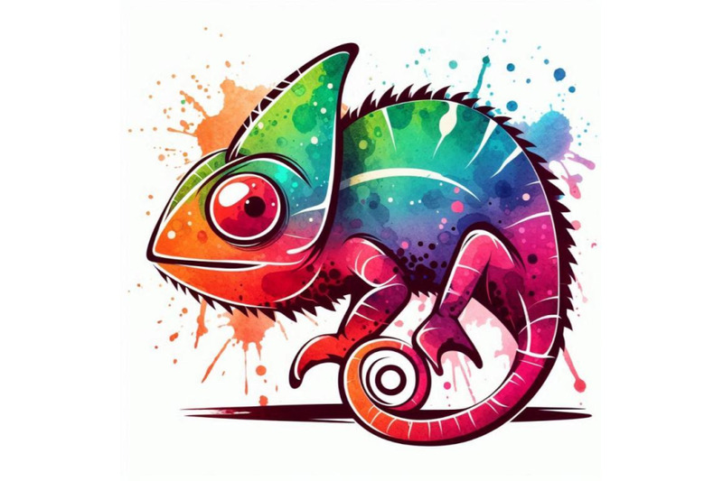 funny-chameleon-with-watercolor-splash-te