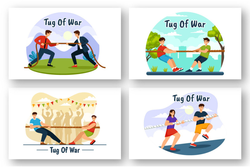 9-tug-of-war-vector-illustration