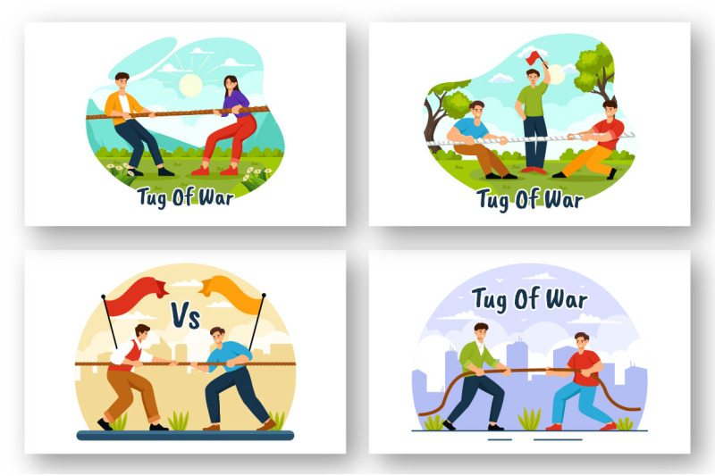 9-tug-of-war-vector-illustration