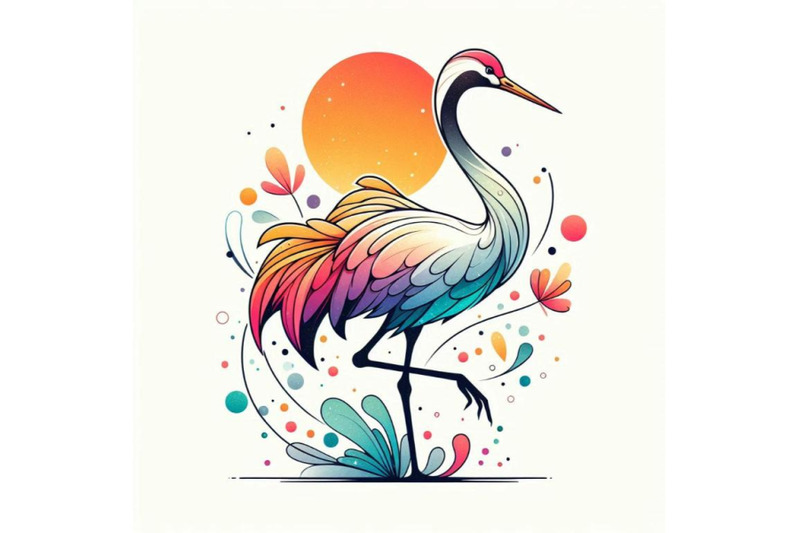 watercolor-crane-bird