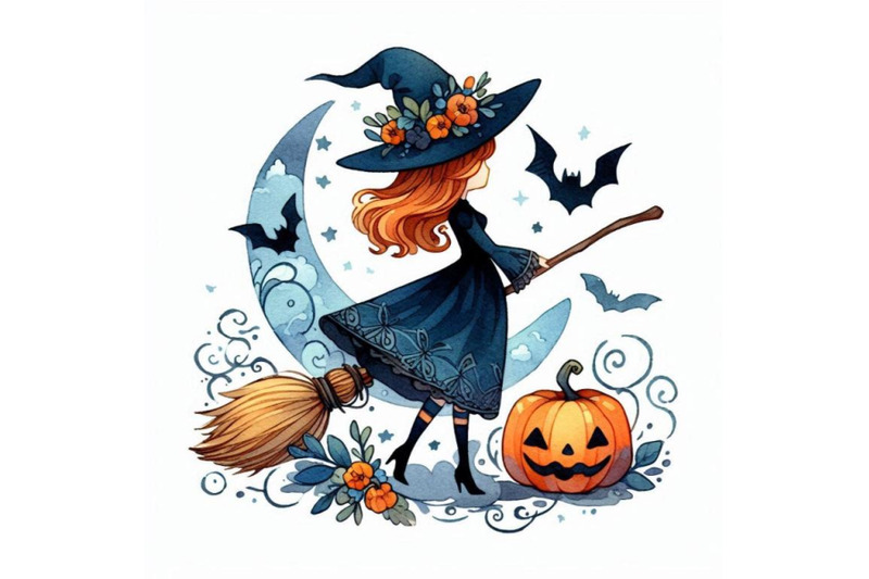 halloween-witch-hat-and-broom-witch-wat