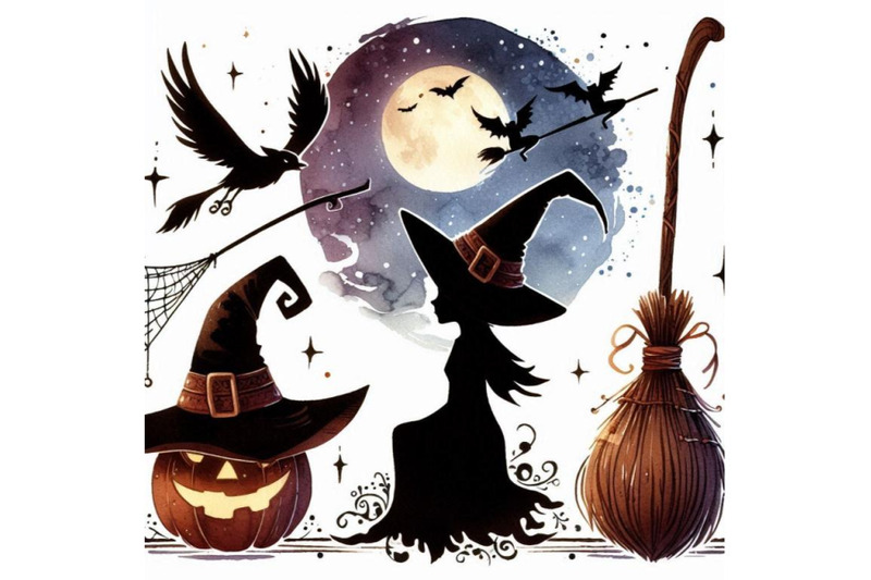 halloween-witch-hat-and-broom-witch-wat