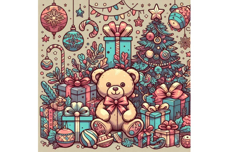 teddy-bear-and-christmas-gifts-new-year