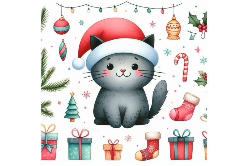 cute-cat-watercolor-funny-cat-and-christm