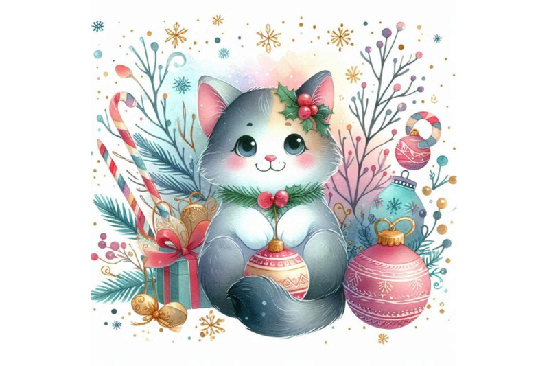 cute-cat-watercolor-funny-cat-and-christm