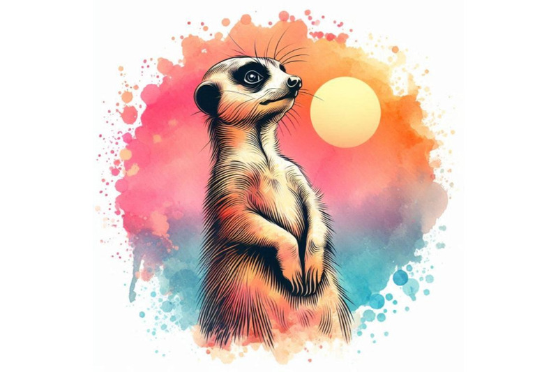 funny-meerkat-watercolor-background-fa