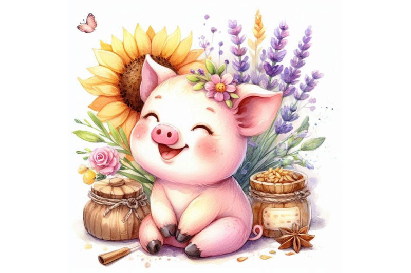 cute-pig-watercolor-illustration