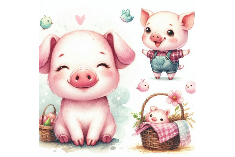 cute-pig-watercolor-illustration