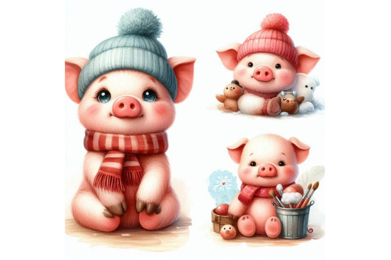 cute-pig-watercolor-illustration