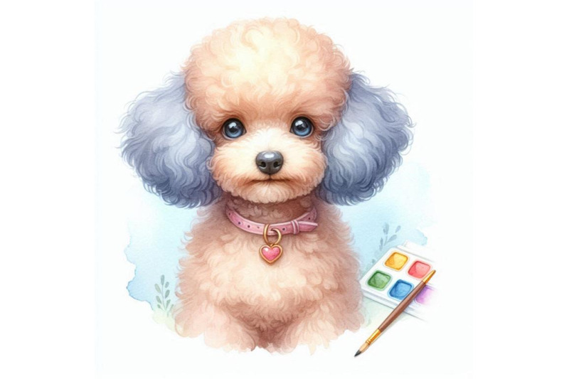 cute-dog-watercolor-dog-poodle-dog-breed