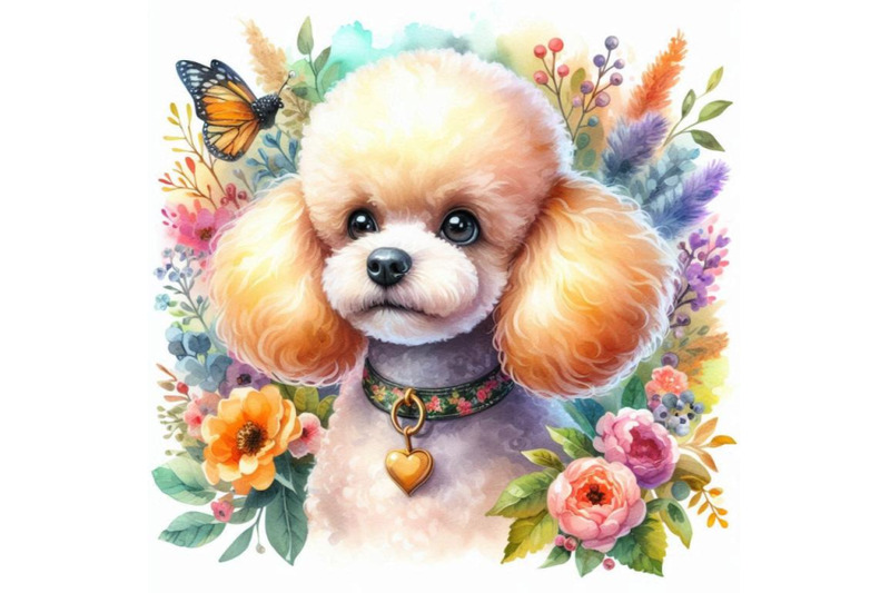 cute-dog-watercolor-dog-poodle-dog-breed