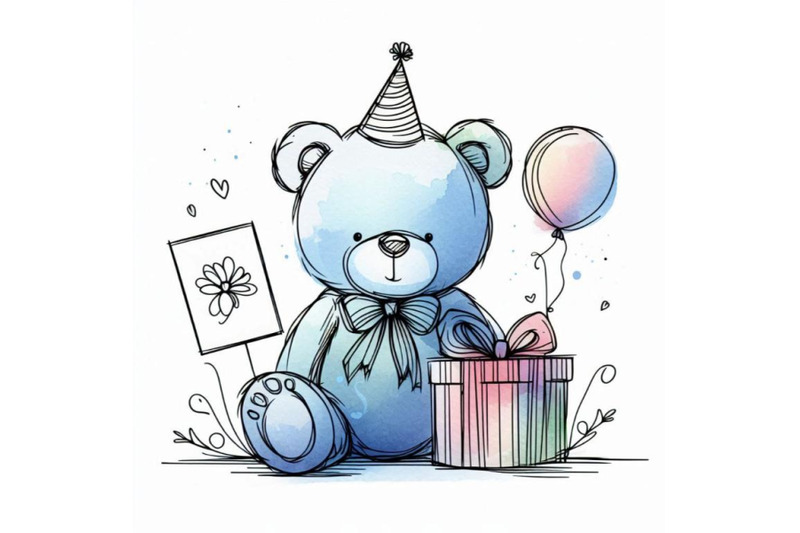 teddy-bear-birthday-card-watercolor-illustr