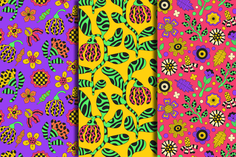 vibrant-funky-flowers-seamless-patterns-amp-digital-papers