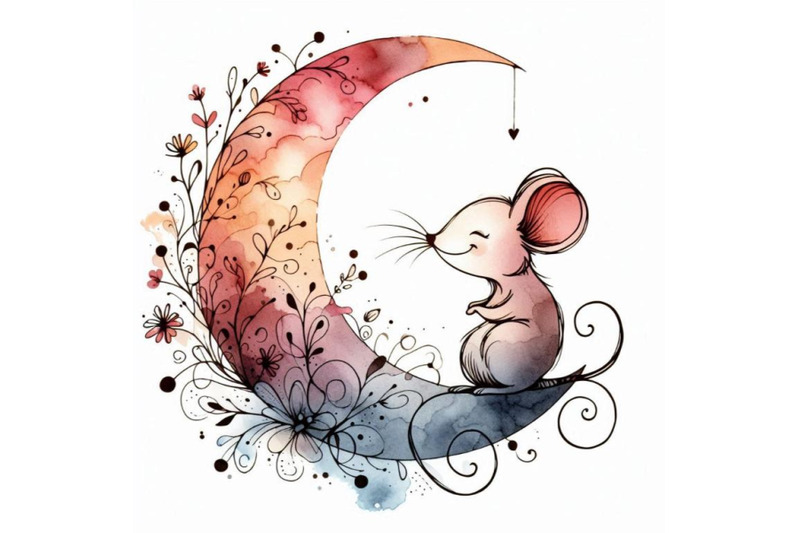 cartoon-mouse-watercolor-illustration-cute