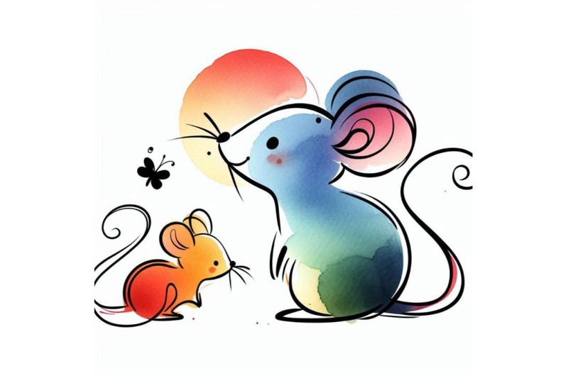 cartoon-mouse-watercolor-illustration-cute