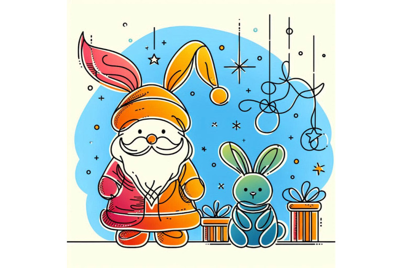 new-year-santa-bunny-background-congratulations