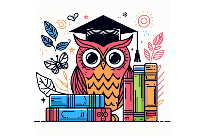 owl-cute-owl-school-books-illustration-cartoon-bird