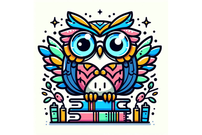 owl-cute-owl-school-books-illustration-cartoon-bird