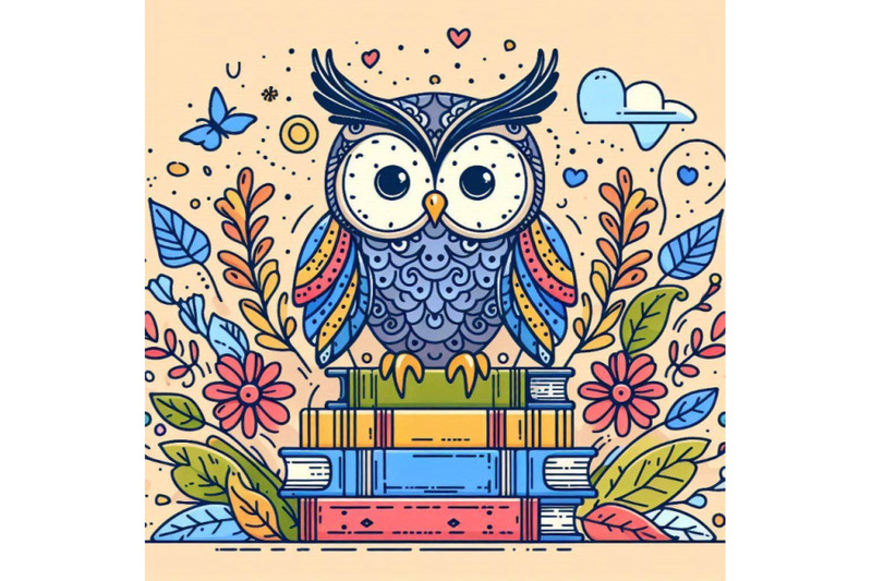 owl-cute-owl-school-books-illustration-cartoon-bird