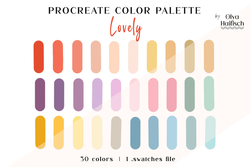 cute-summer-procreate-color-palette-light-color-swatches