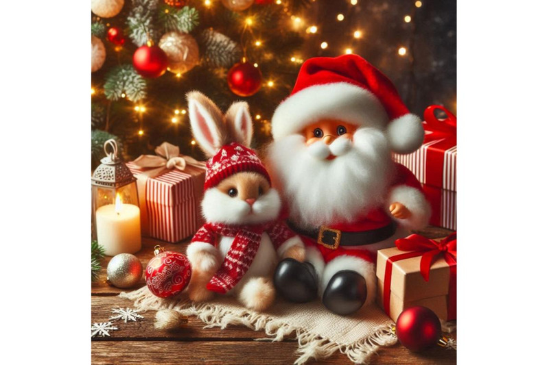 new-year-santa-claus-bunny-and-christmas-tree