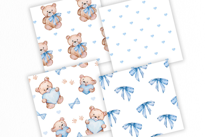 teddy-bear-blue-digital-paper