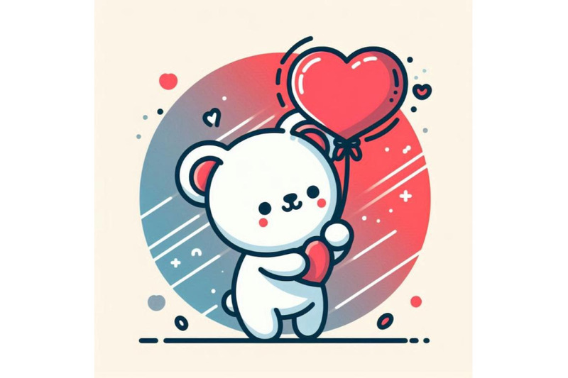 valentine-day-cute-white-bear-and-red-he