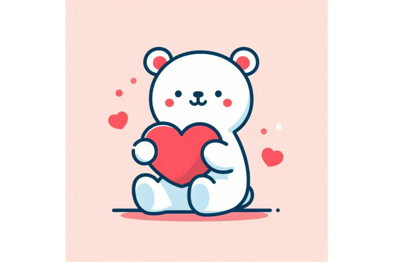 valentine-day-cute-white-bear-and-red-he