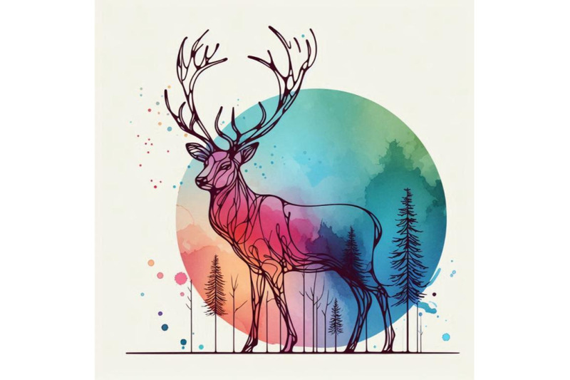 watercolor-deer-graphic-illustration