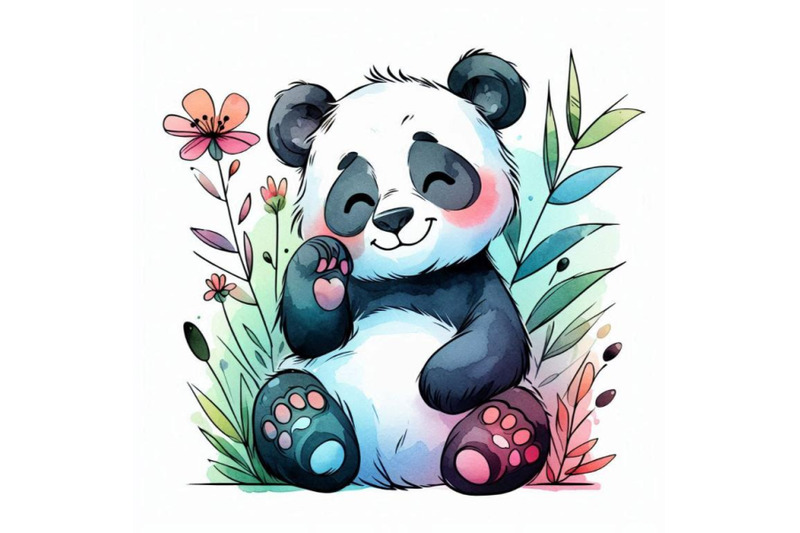 funny-panda-bear-watercolor-illustr