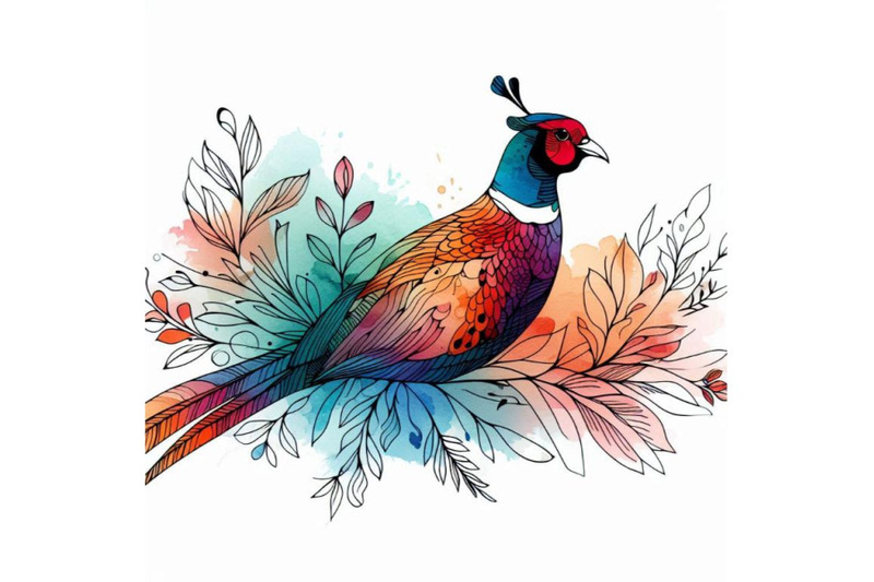 bird-pheasant-watercolor-illustration